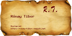 Rónay Tibor névjegykártya